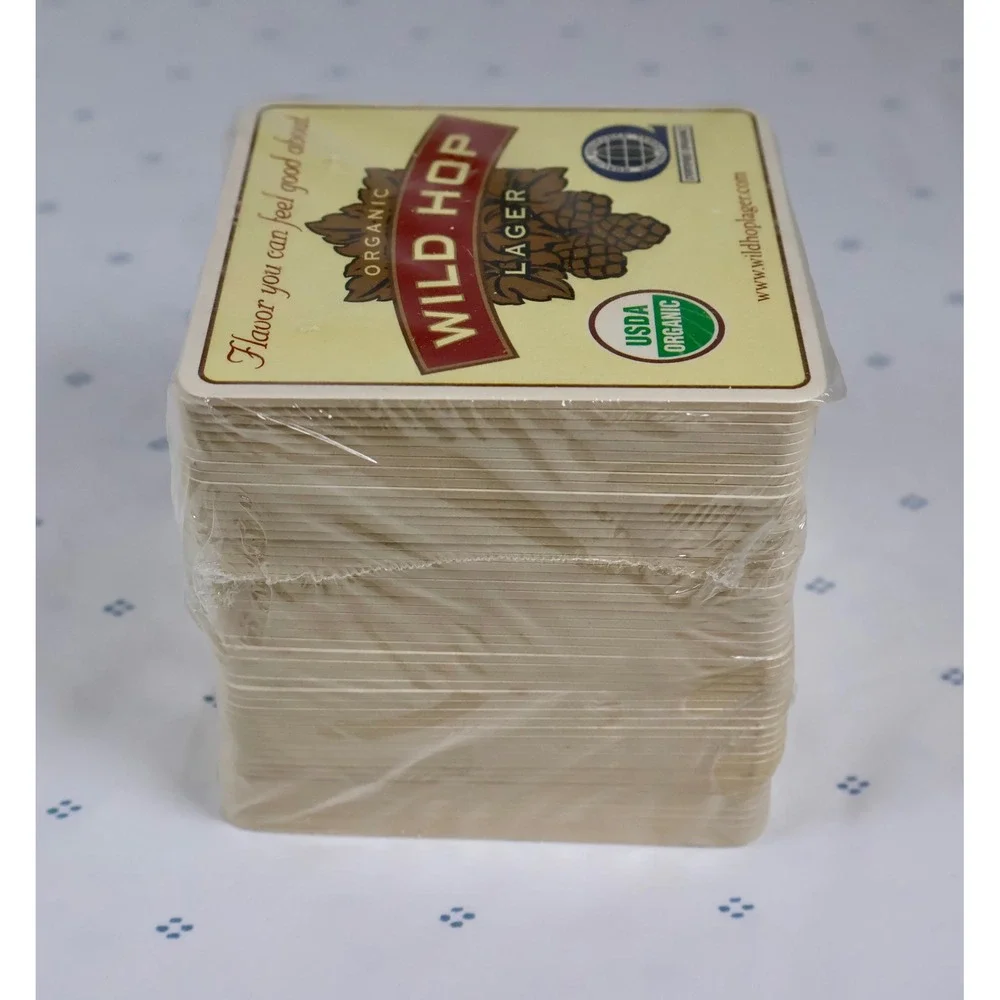 WILD HOP LAGER Beer Coasters VINTAGE Organic‎ Flavor Pack of 50 Beer Lover